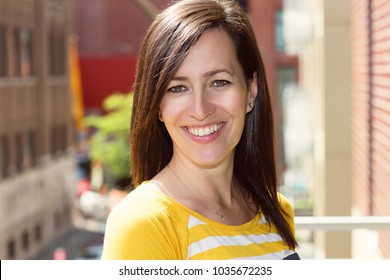 Mature Woman Smiling Outside