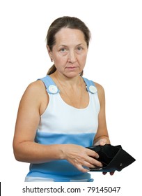 Mature Woman With Wallet Without Money