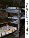 Maturing cellar for traditional production of Picon Bejes-Tresviso cheese in Bejes village of Liebana county of Cantabria Autonomous Community of Spain, Europe