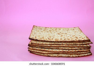 Matzah On A Pink Background