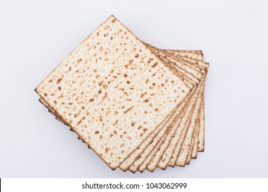 Matzah Passover Pesach Traditional Food Matzot Jewish Holiday Flat Lay Design 