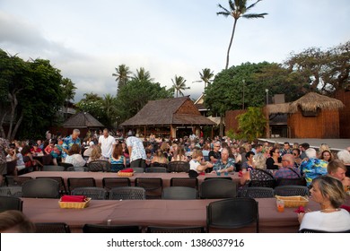 Maui, Hawaii, USA - June 18, 2018 Polynesian Maui Hawaii Luau Old Lahaina