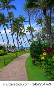 MAUI, HI -2 APR 2018- The Hyatt Regency Hotel Maui, Decorated In A Mix Of Japanese And Hawaiian Styles, Is One Of Many Resorts In Kaanapali, On The West Shore Of The Island Of Maui In Hawaii.