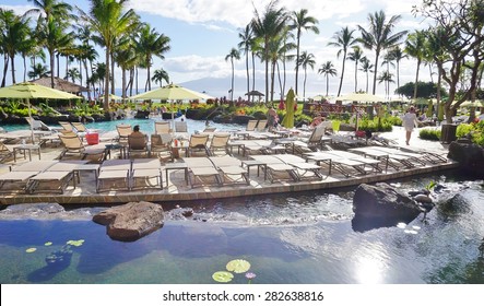 MAUI, HI -30 MARCH 2015- The Hyatt Regency Hotel Maui Is One Of Many Resorts Located In Kaanapali, On The West Shore Of The Island Of Maui In Hawaii Overlooking Lanai.