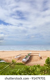 Maui Outrigger Adventure Canoe On Sandy Ocean Beach