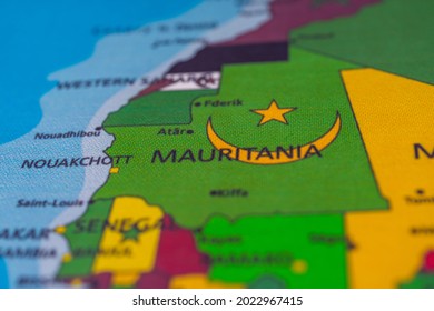 Mauritania Flag On The Map