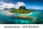  Mauritius island under waterfall, Mauritius undersea,Mauritius  sea, Indian Ocean Mauritius