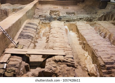 Mausoleum Of The First Qin Emperor Were Restored, Lintong District, Xi'an, Shaanxi Province Of China.