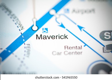 Maverick Station. Boston Metro Map.