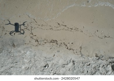 Mavic mini shadow on the beach