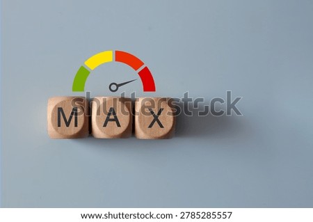 MAX Maximum Performance Concept with Wooden Letters and Gauge Icon