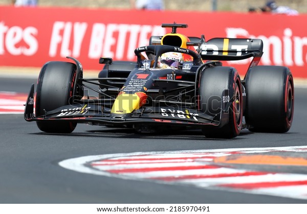 Max\
Verstappen of Red Bull Racing  during the F1 Grand Prix of Hungary\
at Hungaroring on July 29-31, 2022 Mogyorod,\
Hungary.