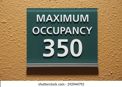 Maximum Occupancy 350 Sign