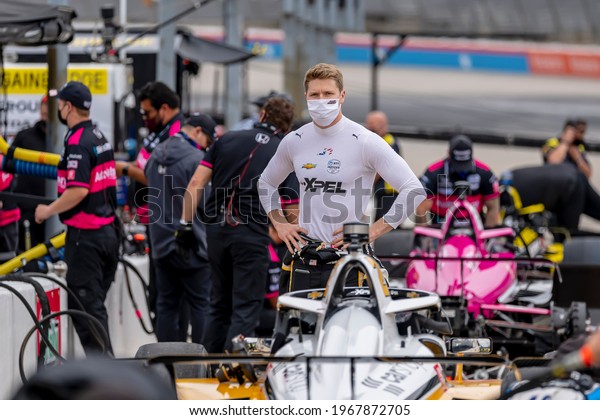 May 01, 2021 - Ft. Worth,\
Texas, USA: JOSEF NEWGARDEN (2) of the United States prepares to\
practice for the Genesys 300 at the Texas Motor Speedway in Ft.\
Worth, Texas.