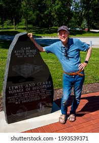 MAY 16 2019, USA - Photographer Joe Sohm At River Camp Camp Dubois, Woodriver/Alton Illinois - Lewis And Clark Campt From Dec. 1803 To May 1804