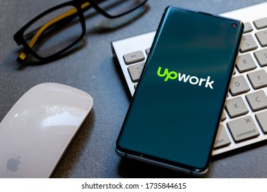May 18, 2020, Brazil. Upwork global freelance platform where companies and independent professionals connect and collaborate remotely.