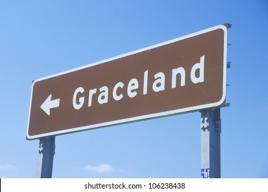 MAY 2004 - Directional Sign To Graceland, Home Of Elvis Presley, Memphis, TN