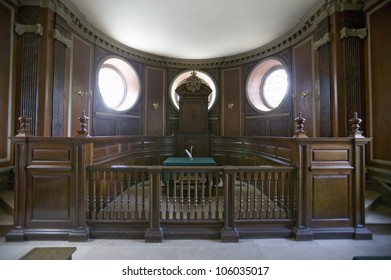 MAY 2007 - Early Court Room In Capitol Building Of Colonial Williamsburg, Virginia.