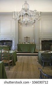 MAY 2007 - Restored Assembly Room, Independence Hall, Philadelphia, Pennsylvania, One Of The Meeting Places Of The Second Continental Congress.