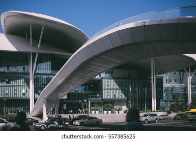 May 2016.Tbilisi Public Service Hall. Example Of Great Modern Architecture In Georgia