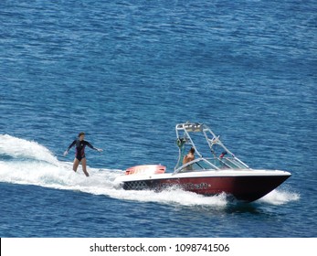 May 2018, Varkiza, Greece. Waterboarding Sport