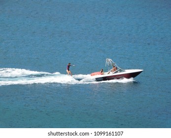 May 2018, Varkiza, Greece. Waterboarding Sport