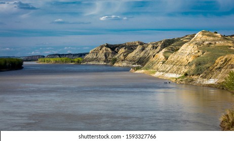 MAY 2019, North Dakota, USA - Yellowstone River, Retracing the Lewis and Clark Expedition - May 14, 1804 - September 23, 1806