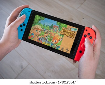 May 2020, UK: Nintendo Switch Animal Crossing New Horizons Handheld Console