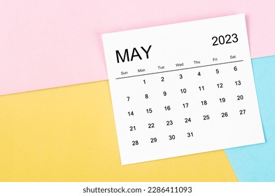 May 2023 Monthly calendar on beautiful background.