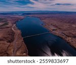 MAY 2024, VANTAGE, WASHINGTON -  Vantage Bridge over Columbia River, Interstate 90 with scenic view of Columbia River