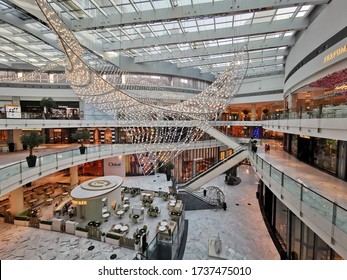 May 21st 2020, Dubai UAE, Scene Of Empty Dubai Mall Interior During The Pandemic Of Covid 19 2020.