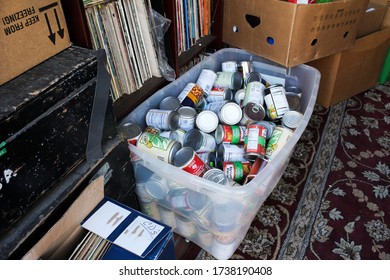 May 21st 2020. Red Lion, P.A. Community Food Bank Outside Tom’s Music Trade. As Many Americans File For Unemployment, Local Food Banks Are Becoming More Common In Towns And Cities.