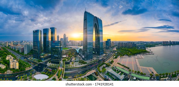 May 22, 2020:Cityscape Of CBD In Suzhou Industrial Park, Jiangsu Province, China