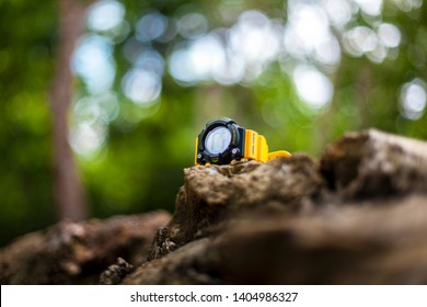 May 23, 2019, Bangkok, Thailand. G Shock Gw 225 On Stone And Bokeh Green Background