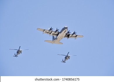 May 25, 2020 Mountain View / CA / USA - San Francisco Bay Area Memorial Day Flyover Performed By The 129th Rescue Wing Unit Of The California Air National Guard