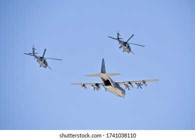 May 25, 2020 Mountain View / CA / USA - San Francisco Bay Area Memorial Day Flyover Performed By The 129th Rescue Wing Unit Of The California Air National Guard