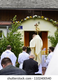 May 26, 2016 Karpacz, Poland.Procession with the Blessed Sacrament on the Feast of Corpus Christi in the parish of the Visitation of the Blessed Virgin Mary in Karpacz.