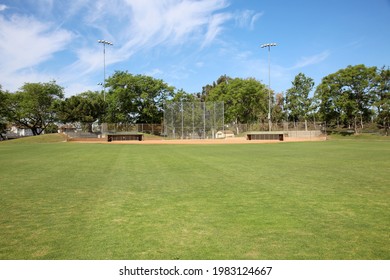 May 27, 2021 Irvine, California: Baseball Field. An Empty Baseball Field Is Clean And Ready For The Next Big Game. Baseball Is America's Number One Sport. Editorial Use Only.