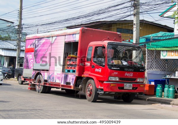 May 27th 2016 Coca Cola logistic cars on the\
road in bangkok thailand