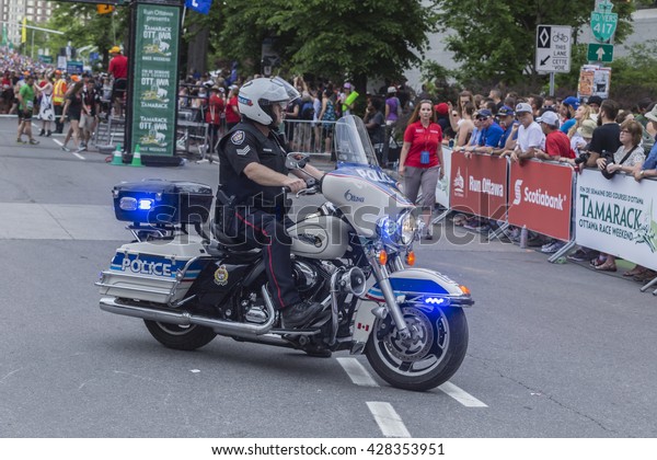 May 28, 2016 - Ottawa, Ontario - Canada - Police\
bike and officer