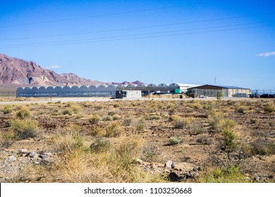 May 28, 2018 Death Valley / CA / USA - Outside View Of Marijuana Dispensary Located At Death Valley Junction 