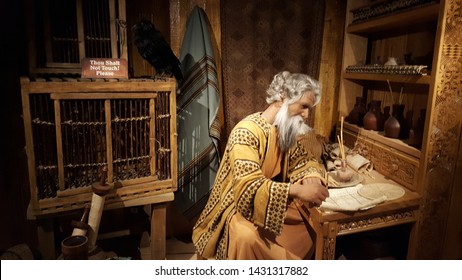 May, 29, 2016, Petersburg, KY, The, Creation Museum Noah Writing At A Desk While On Board Noah's Ark