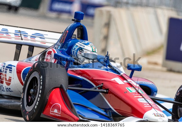 May 31, 2019 - Detroit, Michigan, USA:\
TONY KANAAN (14) of Brazil prepares to practice for the Detroit\
Grand Prix at Belle Isle in Detroit,\
Michigan.