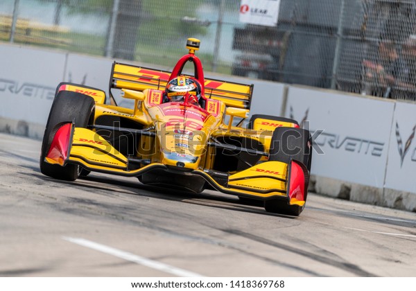 May 31, 2019 - Detroit,\
Michigan, USA: RYAN HUNTER-REAY (28) of the United States prepares\
to practice for the Detroit Grand Prix at Belle Isle in Detroit,\
Michigan.