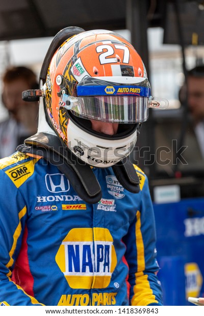 May 31, 2019 - Detroit,\
Michigan, USA: The NTT IndyCar Series teams take to the track to\
practice for the Detroit Grand Prix at Belle Isle in Detroit\
Michigan.