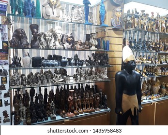 May, 4, 2019, Cairo, Egypt, Africa.
Souvenirs At The Souvenir Shop In The Grand Egyptian Museum (GEM), Also Known As The Giza Museum. 
