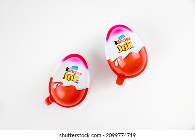 May 4, 2021. New York. Kinder Joy Plastic Egg Shaped Chocolate With Toy Surprise Inside.