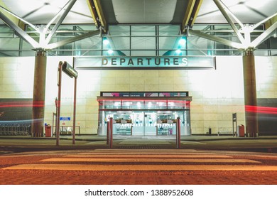 May 4th, 2019, Cork, Ireland - Cork International Airport At Night