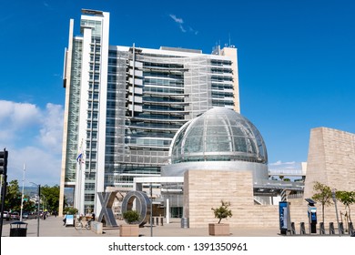 May 5, 2019 San Jose / CA / USA - The modern City Hall building of San Jose on a sunny day, south San Francisco bay area, California