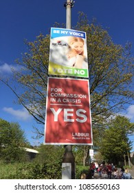 May 6th, 2018, Cork, Ireland - Billboards Promoting The Yes And No Votes For The 25th Of May Referendum Regarding The Issue Of Abortion; Irish Citizens Be Asked Whether Or Not To Delete 8th Amendment.